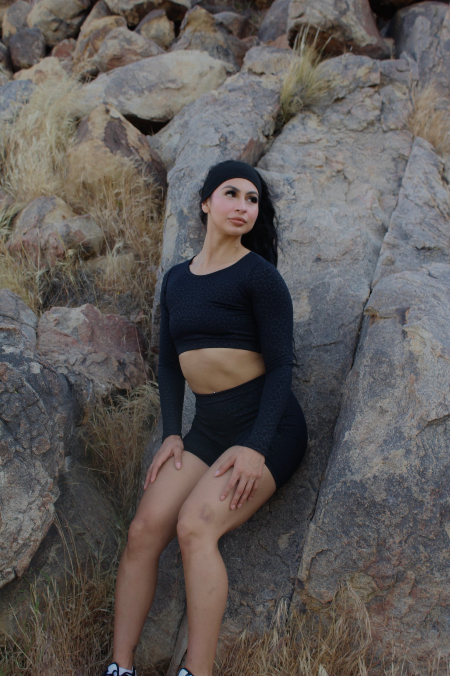 Divine Black Cropped Long Sleeve