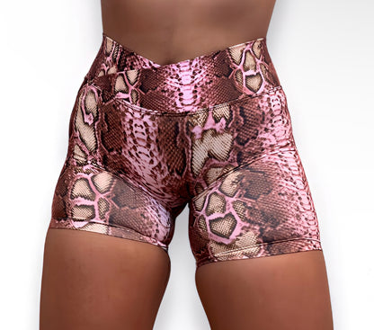 Pink Boa V- Crossover Shorts