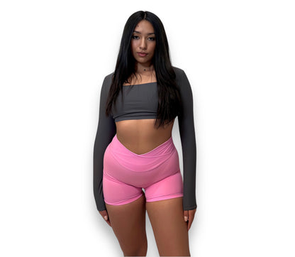 Baby Pink V-Crossover Shorts